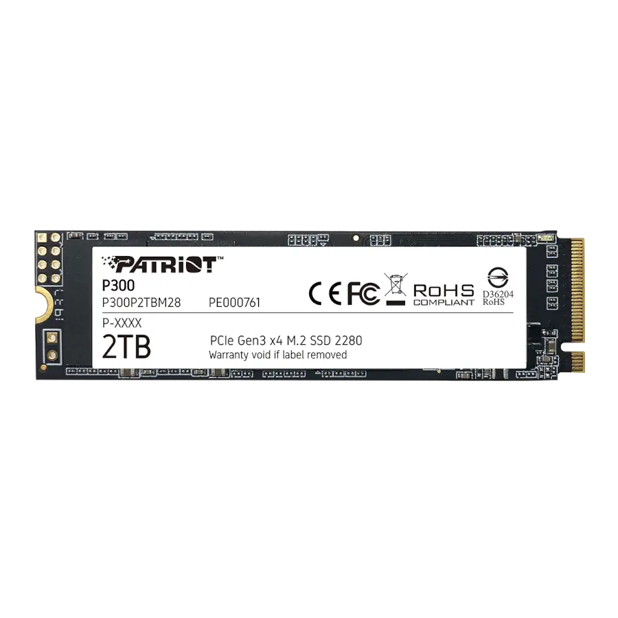 Disco Sólido SSD Patriot P300 2TB M.2 2280 PCIe Gen3 x4 NVMe 1.3 2100MB/s