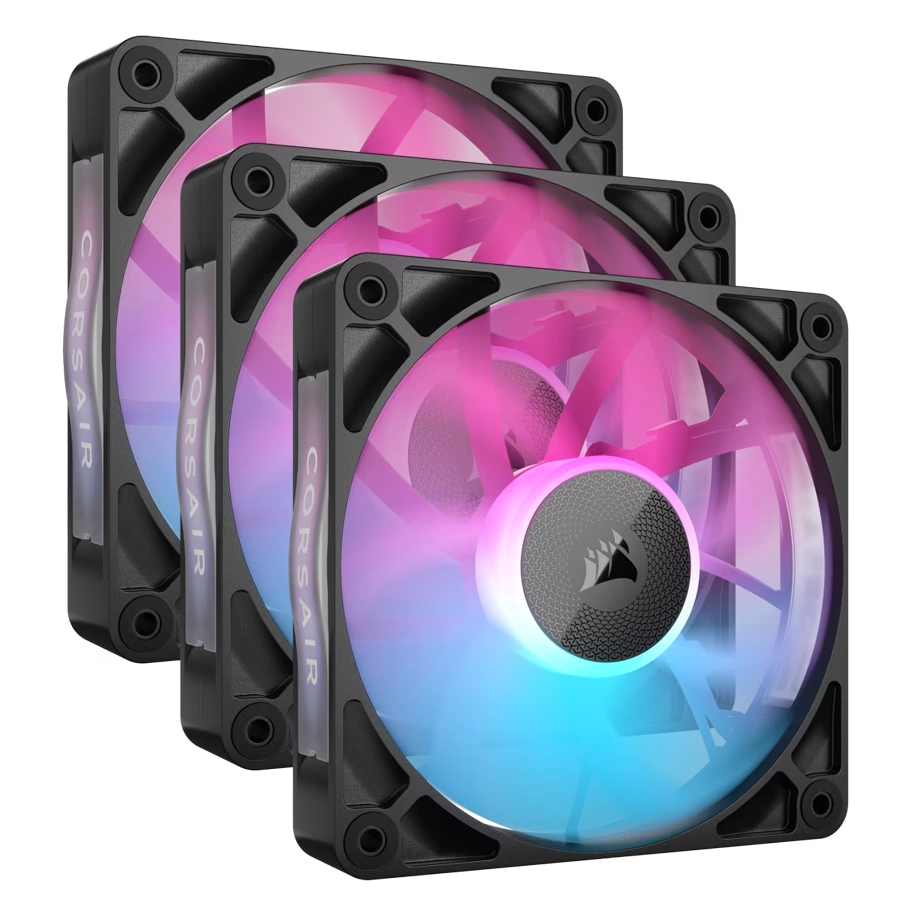 KIT FAN COOLER CORSAIR ICUE LINK RX120 RGB 3X 120MM 2100 RPM PWM NEGRO C/ HUB ICUE LINK