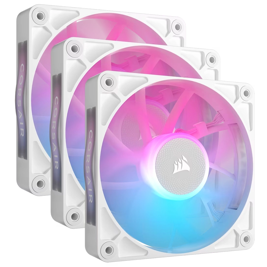 KIT FAN COOLER CORSAIR ICUE LINK RX120 RGB 3X 120MM 2100 RPM PWM BLANCO C/ HUB ICUE LINK