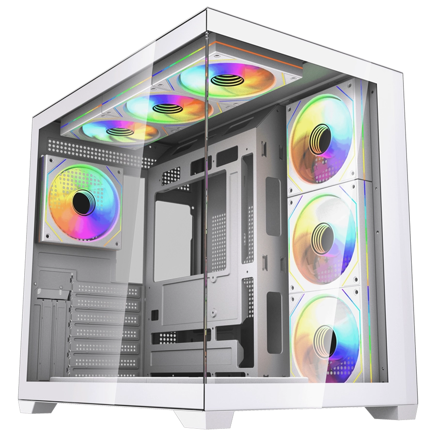 GABINETE FANTECH LUMINA X CG85X MID TOWER ATX 2X TG USB-C 6X FAN ARGB BLANCO