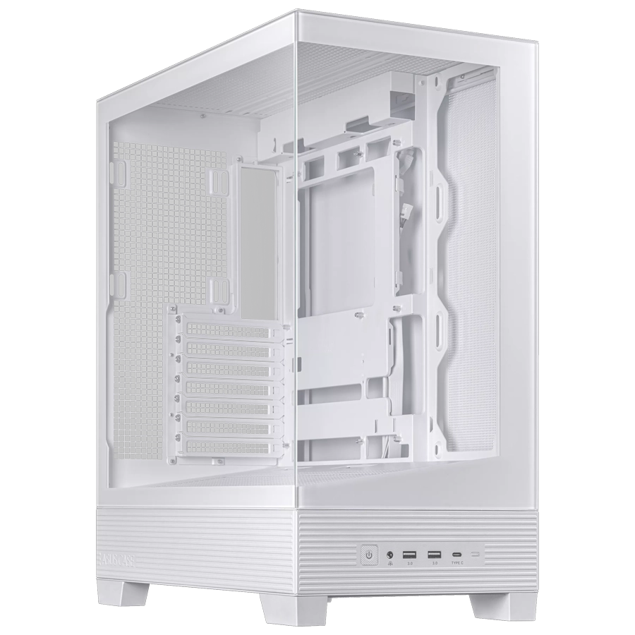 Gabinete ASUS A31 Mid Tower ATX BTF TG USB-C Base Inclinada 8º Blanco