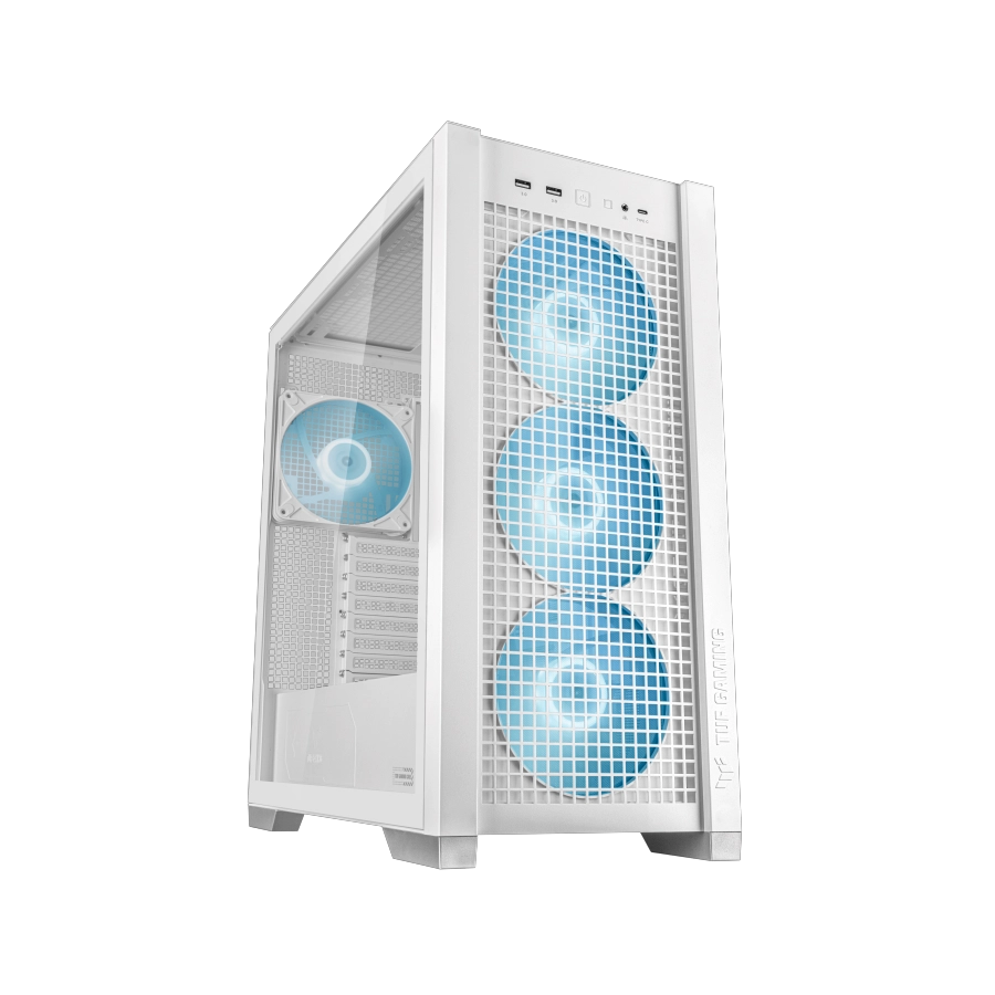 GABINETE ASUS TUF GAMING GT302 ARGB MID TOWER E-ATX BTF TG USB-C 4XFAN 140MM BLANCO