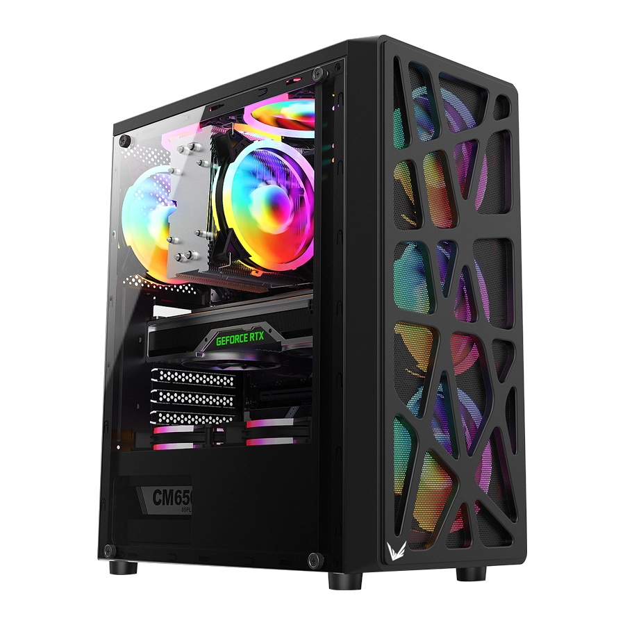 GABINETE FORMULA V LINE MANA BLACK MID TOWER ATX 4XFAN FRGB NEGRO