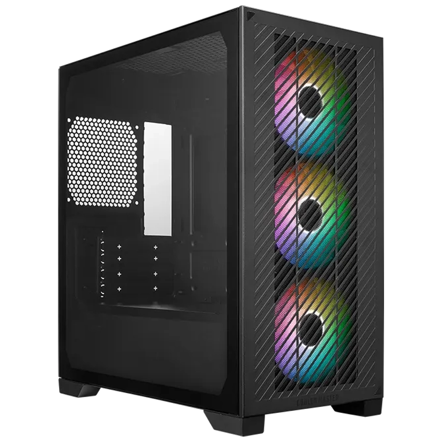 GABINETE COOLER MASTER ELITE 301 MINI TOWER MATX TG USB-C 3X FAN ARGB NEGRO