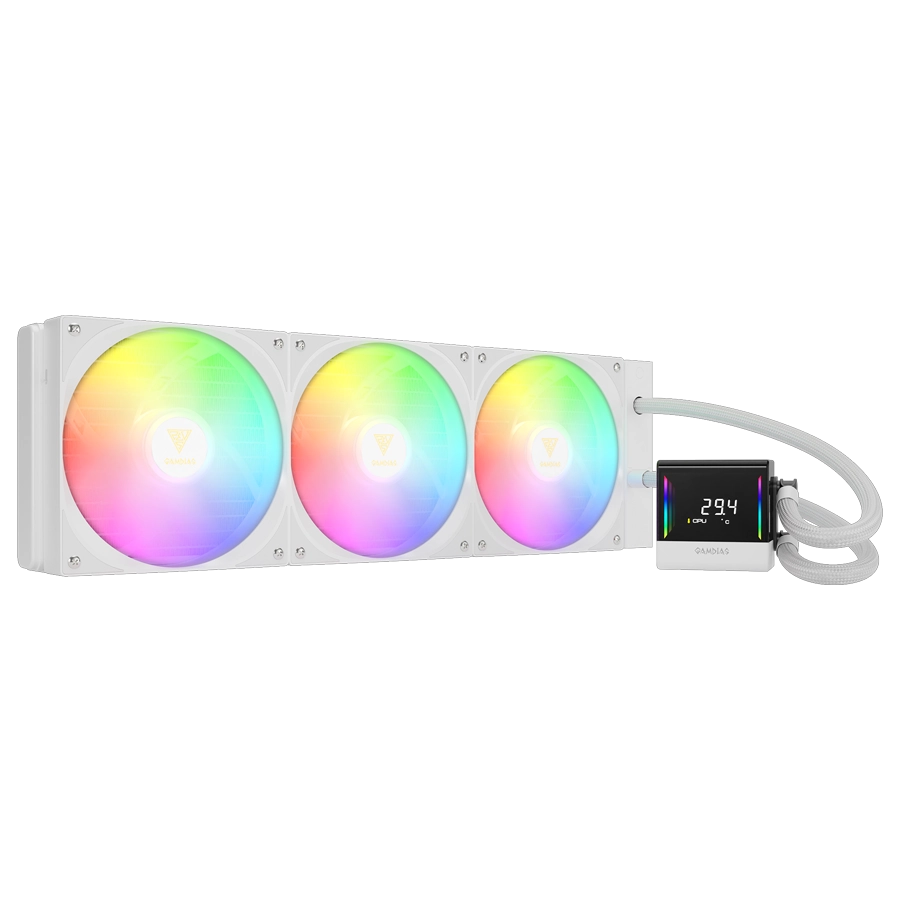 Water Cooler GAMDIAS CHIONE E4-420 WH ARGB PWM Blanco