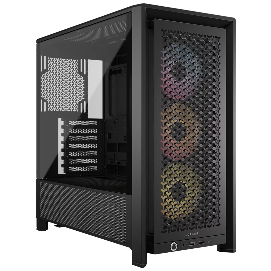GABINETE CORSAIR FRAME 4000D RS ARGB MID TOWER E-ATX MODULAR TG USB-C BTF 3XFAN NEGRO