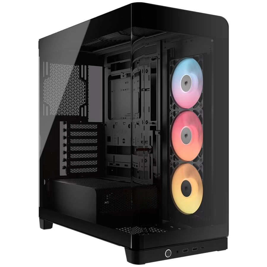 GABINETE CORSAIR FRAME 4500X RS-R ARGB MID TOWER E-ATX BTF TG USB-C 3XFAN NEGRO