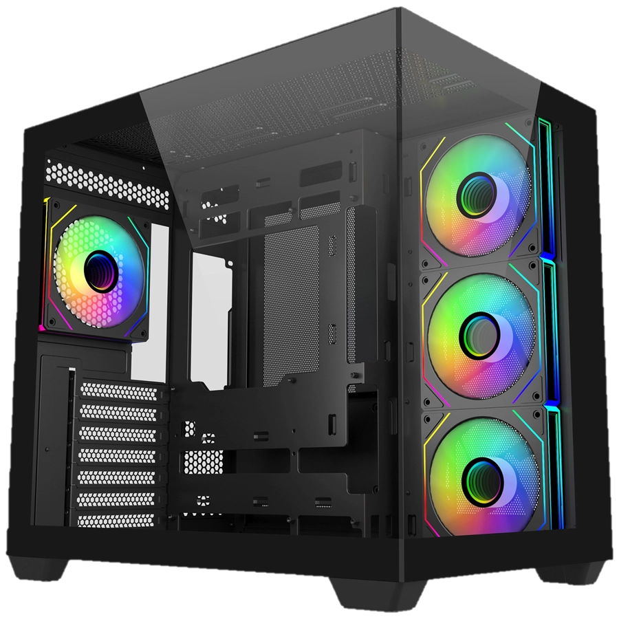 Gabinete Cooler Master Elite 681 Mid Tower ATX 2xTG USB-C 4xFan ARGB PWM Negro