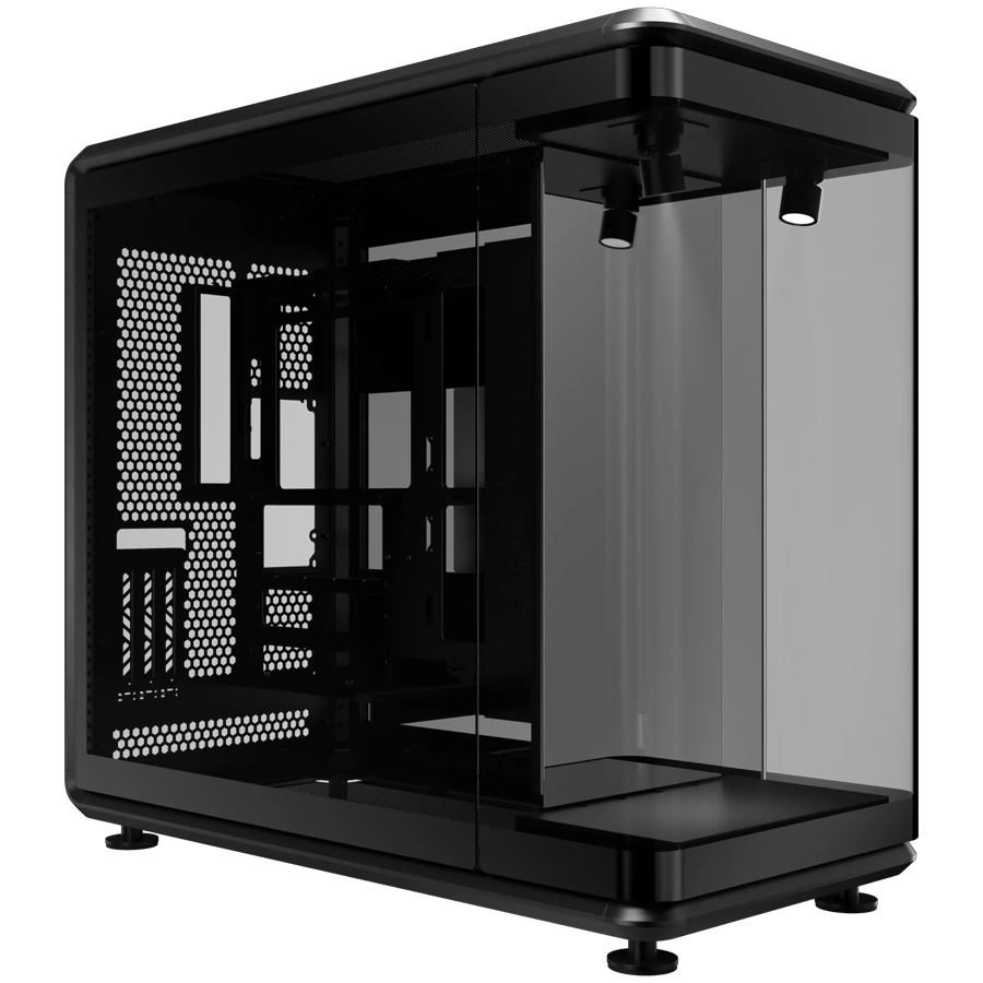 GABINETE COOLER MASTER MASTERFRAME 360 PANORAMA MID TOWER ATX TG EXPOSITOR LUCES ARGB C/ CABLE RISER