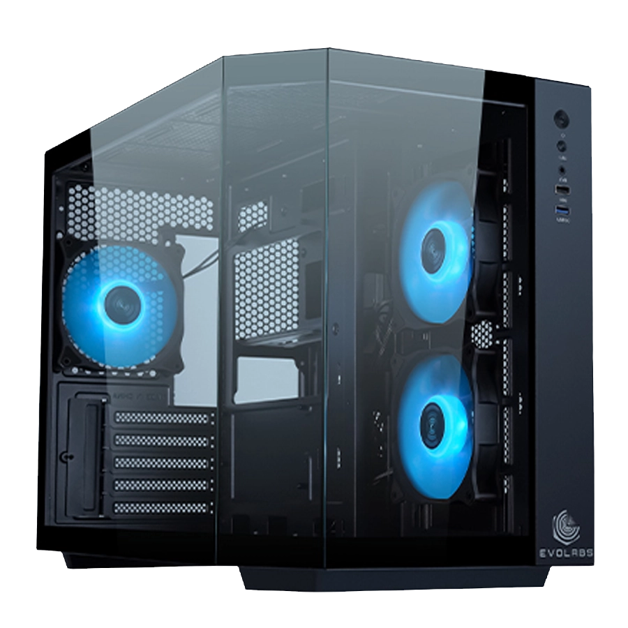 Gabinete EVOLABS PRIMACY EVO-300MB mATX TG Negro 3xFan ARGB c/ Ctrl.