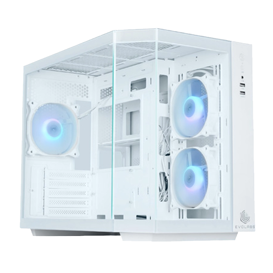 Gabinete EVOLABS PRIMACY EVO-300MW mATX TG Blanco 3xFan ARGB c/ Ctrl.