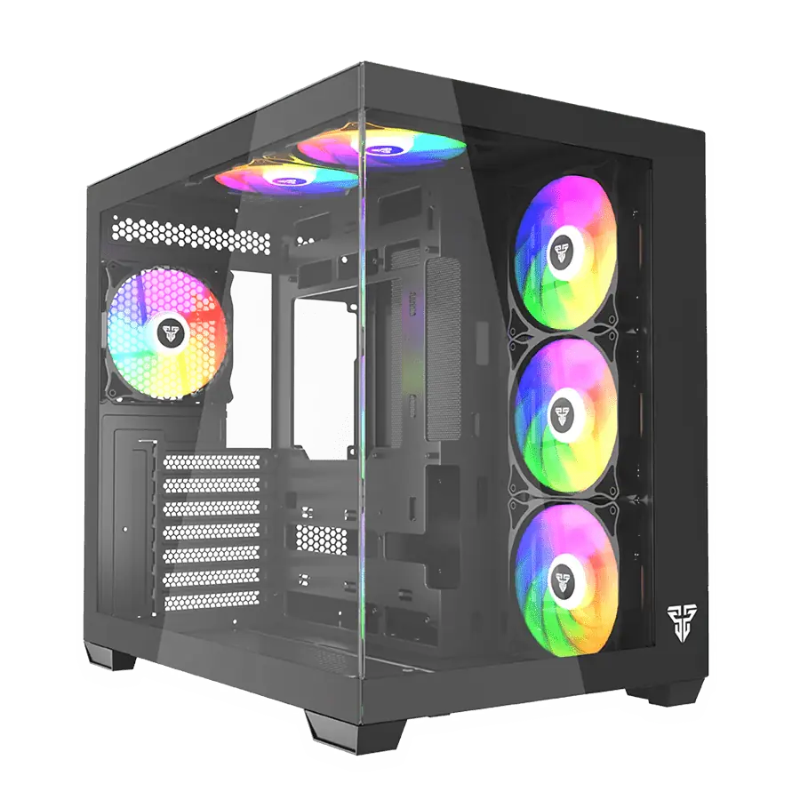 GABINETE FANTECH LUMINA CG85 MID TOWER ATX TG USB-C 6XFAN FRGB NEGRO