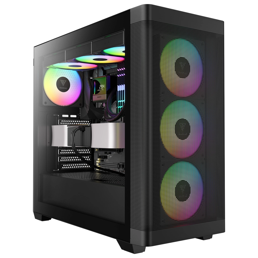 Gabinete GAMDIAS ATHENA M3 Mid Tower E-ATX TG USB-C Negro 4xFan ARGB PWM