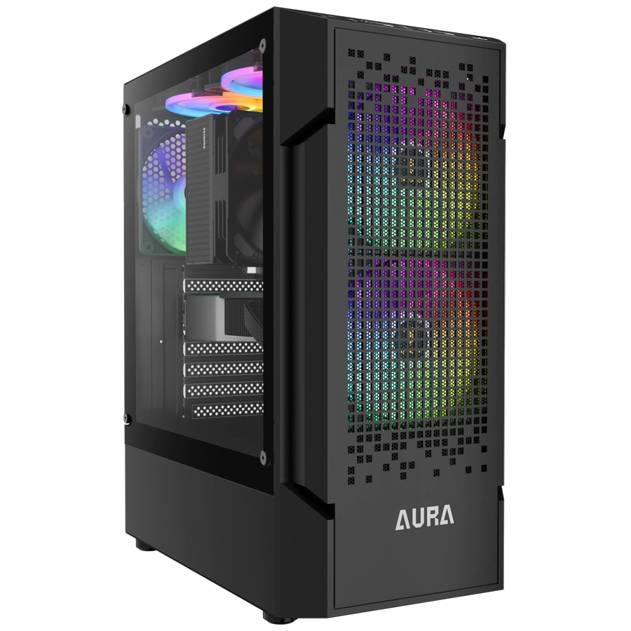 GABINETE GAMDIAS AURA GC7 ARGB MID TOWER ATX TG MESH 3XFAN NEGRO