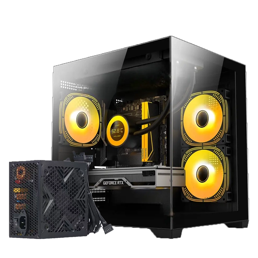 GABINETE GAMER JALATEC JT-X93 MINI TOWER MATX TG 3XFAN ARGB CTRL. + FUENTE 500W 80 PLUS