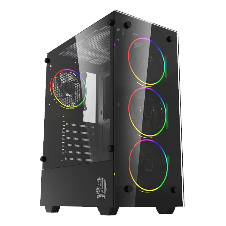 Gabinete Gamer Raptor Sentinel Mid Tower TG 4xFan RGB