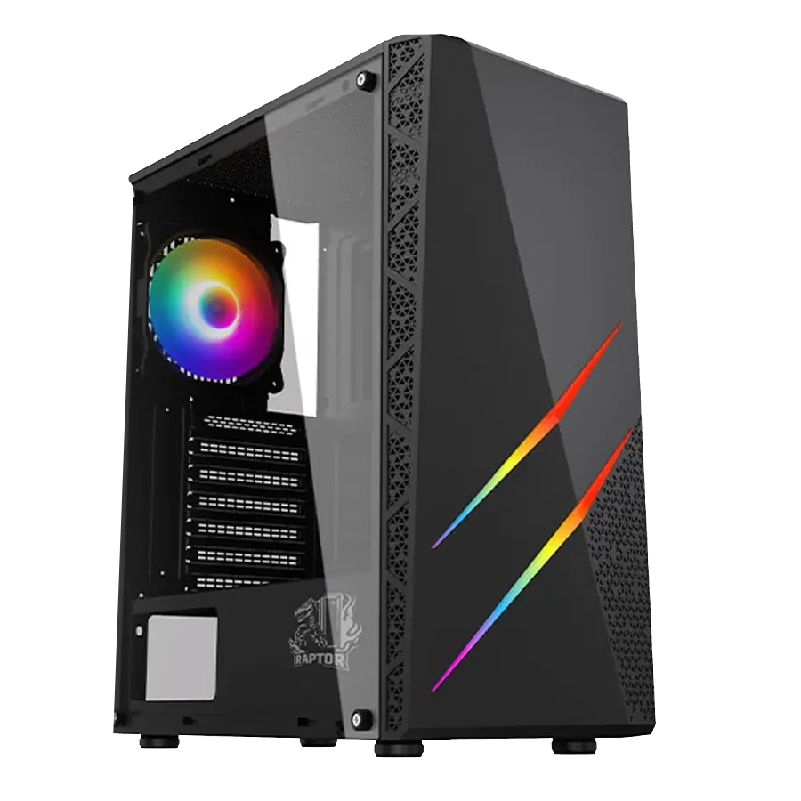 Gabinete Raptor Blaze Force Mid Tower TG RGB 1xFan RGB