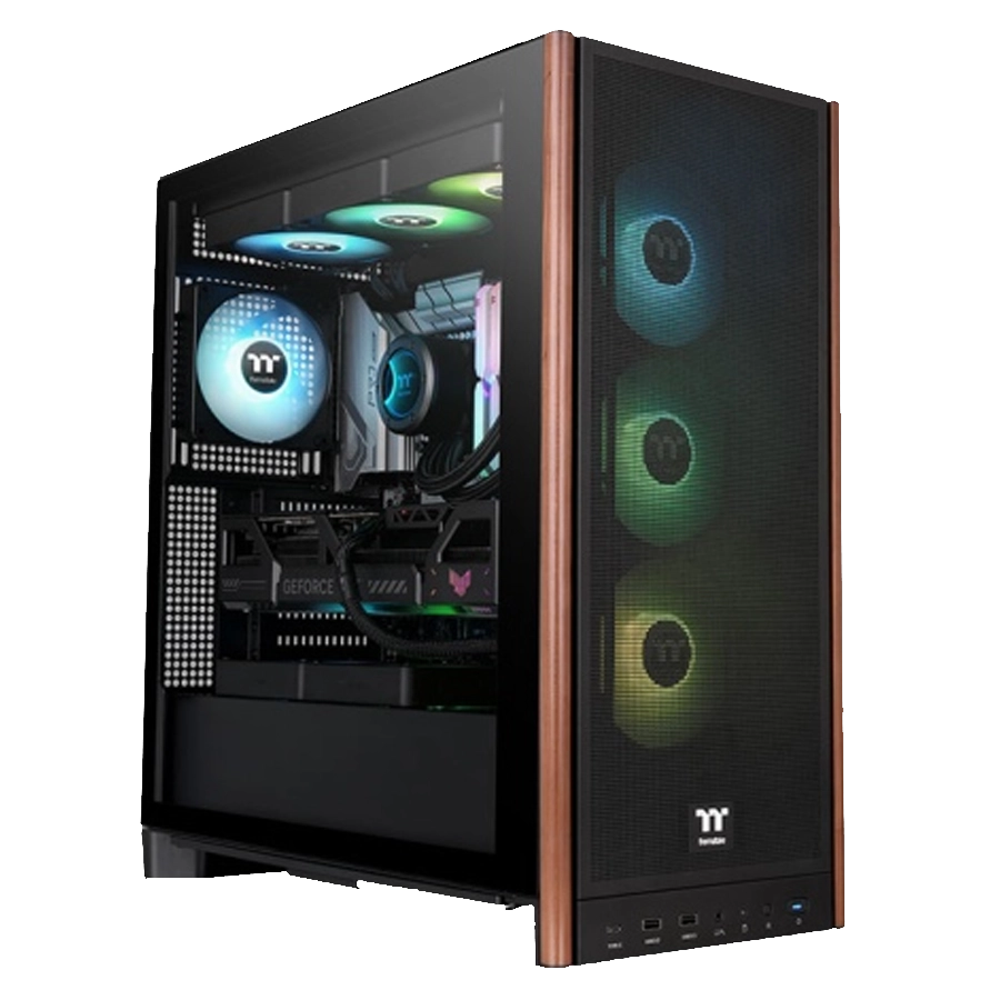 GABINETE THERMALTAKE S370 WS MID TOWER E-ATX BTF MADERA MESH TG 4X FAN CT120 PWM NEGRO