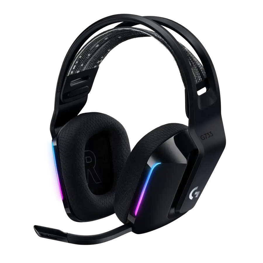 Headset Inalámbrico Gamer Logitech G733 LIGHTSPEED RGB PRO-G 40mm DTS:X Negro