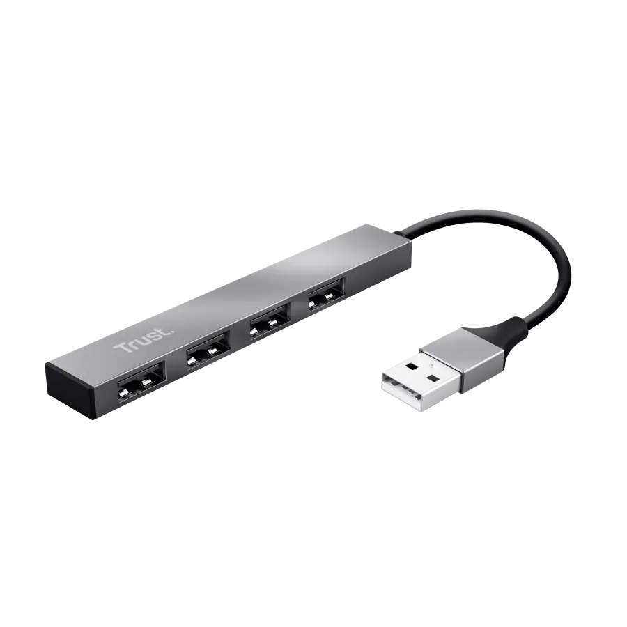 Hub USB Trust Halyx Minihub 4xUSB 2.0 Aluminio