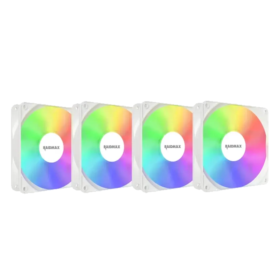 Kit Fan Cooler Raidmax X-AIR 4 in 1 Combo Pack 4x 120mm 1200rpm ARGB Blanco