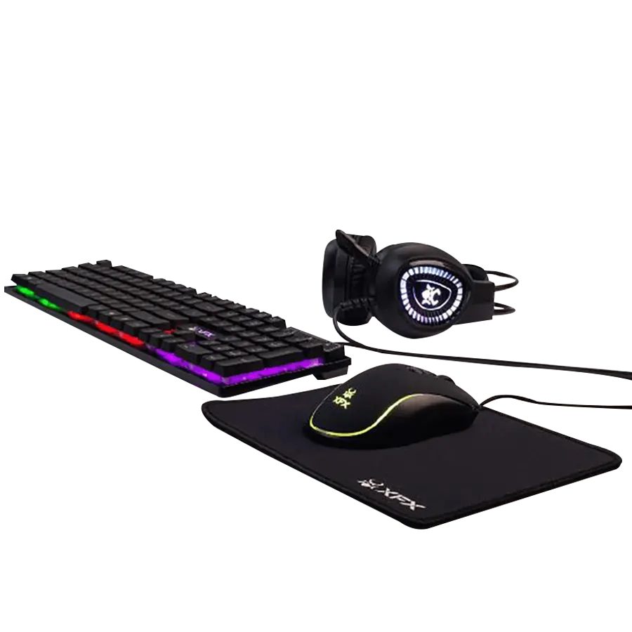 Kit Gamer XFX GKP-01 Kake Game Masters Series Teclado + Mouse + Auriculares + Pad