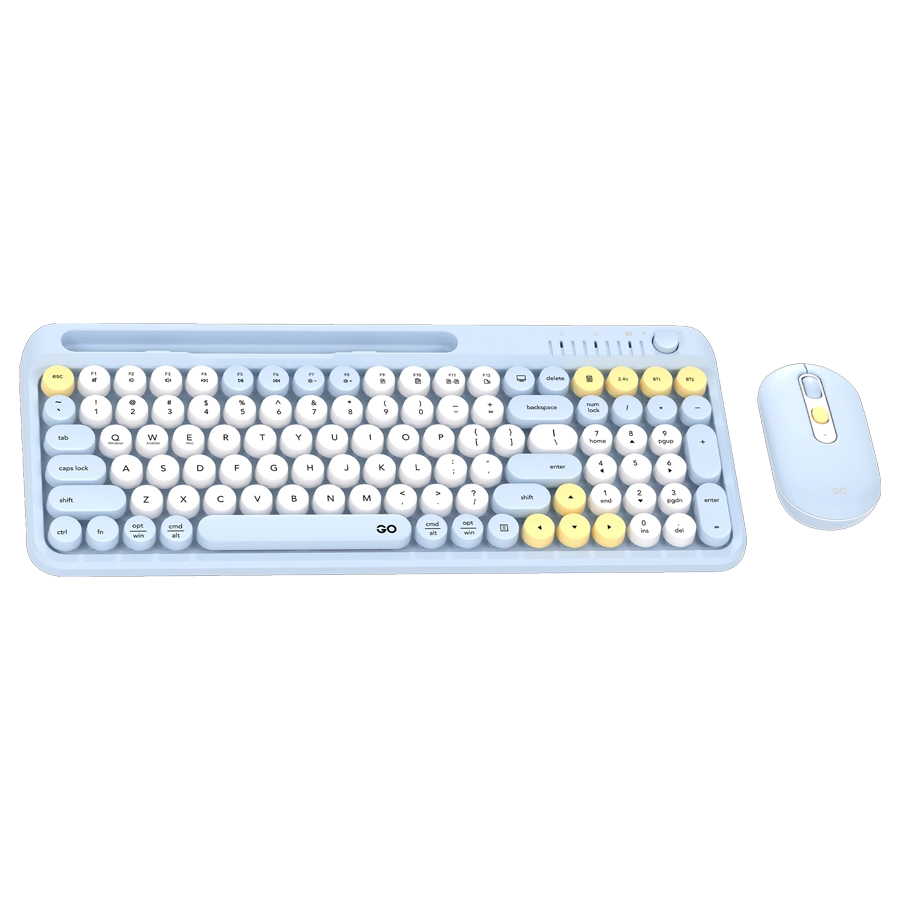 KIT TECLADO Y MOUSE INALÁMBRICO FANTECH GO MOCHI101 WK899 2.4G BT AZUL INGLÉS US