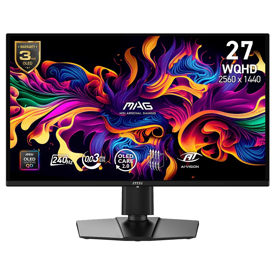 MONITOR GAMER MSI MAG 274QP QD-OLED X24 27" QHD 240HZ 0.03MS HDR G-SYNC FREESYNC PREMIUM
