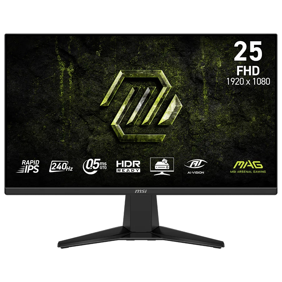 MONITOR GAMER MSI MAG 255F X24 25" FHD 240HZ 0.5MS RAPID IPS HDR FREESYNC PREMIUM