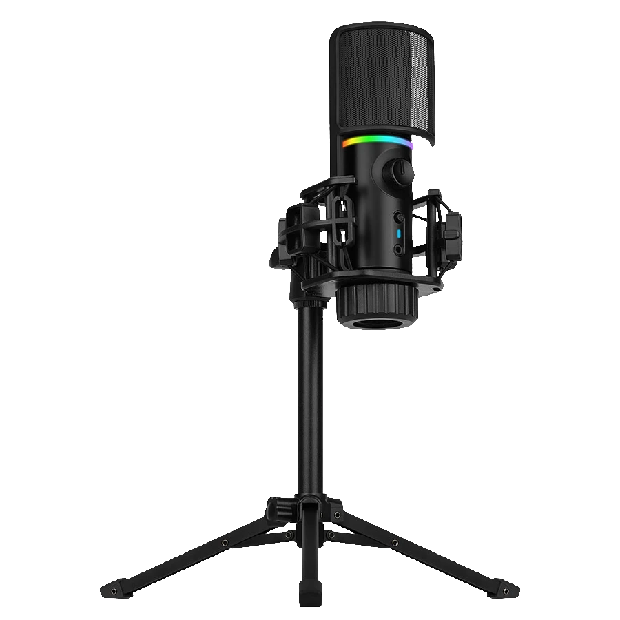 Micrófono Streamplify MIC TRIPOD RGB Cardioide USB c/ Trípode + Shock Mount + Pop Filter