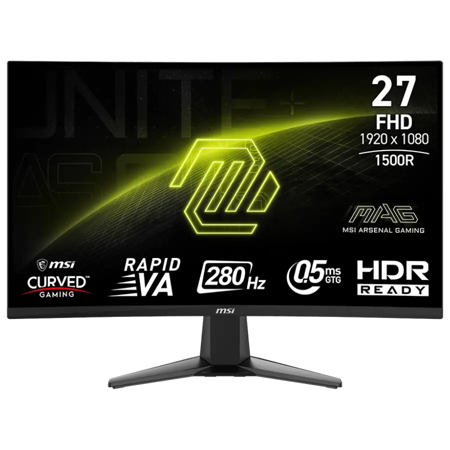 MONITOR CURVO GAMER MSI MAG 276CXF 27" 1500R FHD 280HZ 0.5MS RAPID VA HDR READY ADAPTIVE SYNC