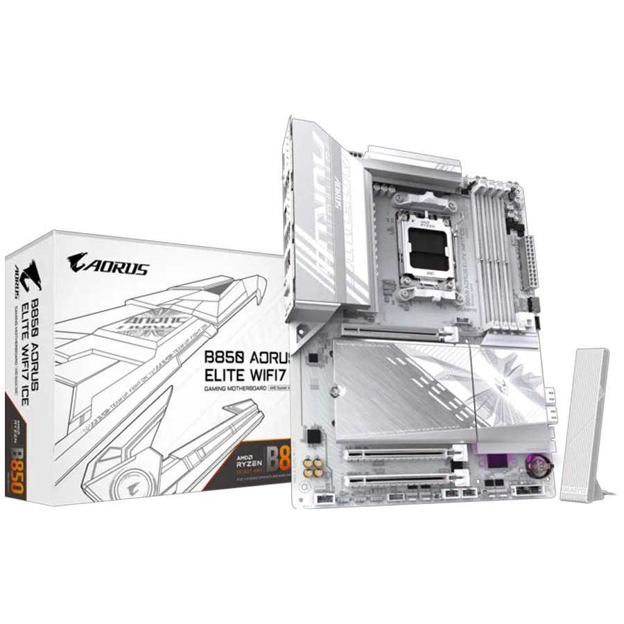 MOTHERBOARD GIGABYTE B850 AORUS ELITE WIFI7 ICE REV. 1.1 AMD AM5 ATX DDR5 PCIE 5.0 M.2 GEN5 BLANCO