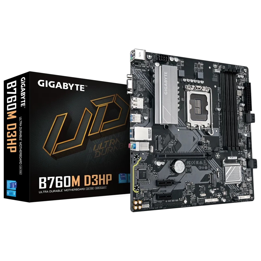 Motherboard GIGABYTE B760M D3HP Intel LGA1700 mATX DDR5 PCIe 4.0 M.2 Gen4