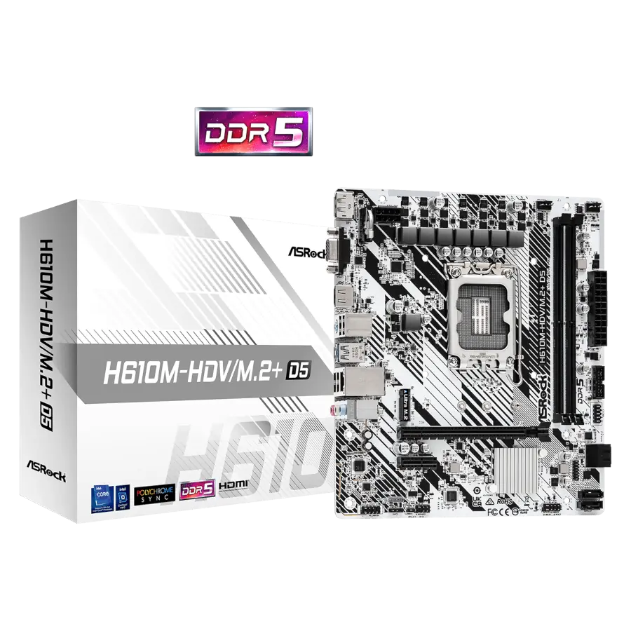 Motherboard ASRock H610M-HDV/M.2+ D5 DDR5 mATX Intel LGA1700
