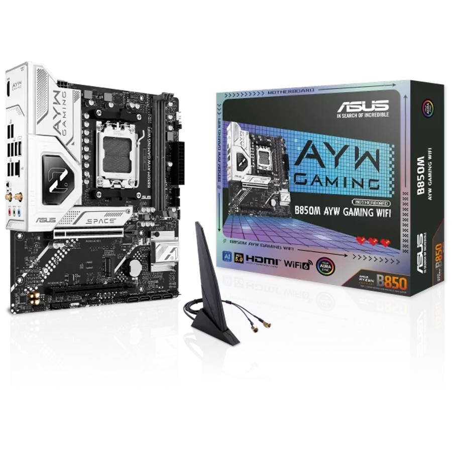 MOTHERBOARD ASUS B850M AYW GAMING WIFI AMD AM5 MATX DDR5 PCIE 5.0 M.2 GEN5 WIFI6 LAN 2.5GB