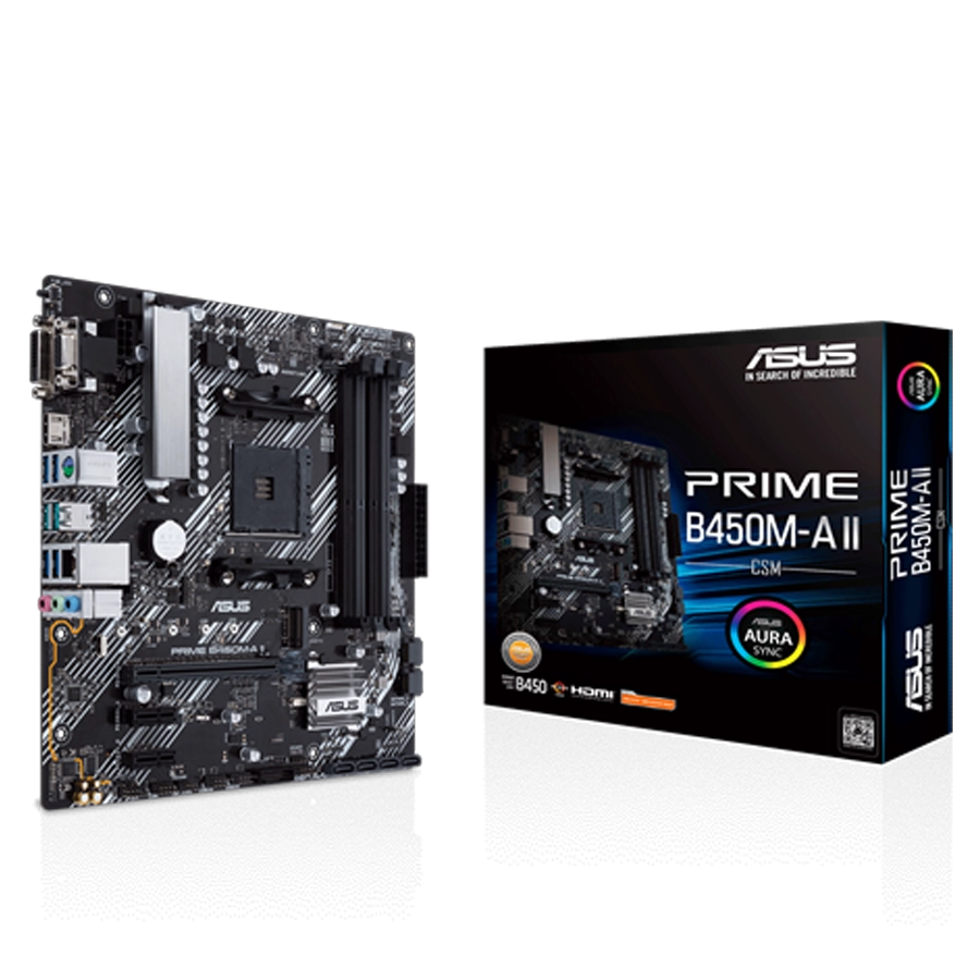 MOTHERBOARD ASUS PRIME B450M-A II/CSM MATX AMD AM4 DDR4 M.2 PCIE 3.0