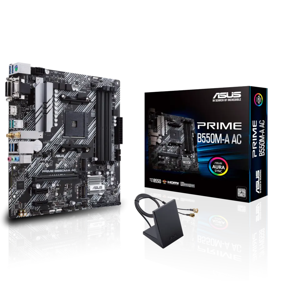 Motherboard ASUS PRIME B550M-A AC mATX AMD AM4 WiFi PCIe 4.0 Aura Sync
