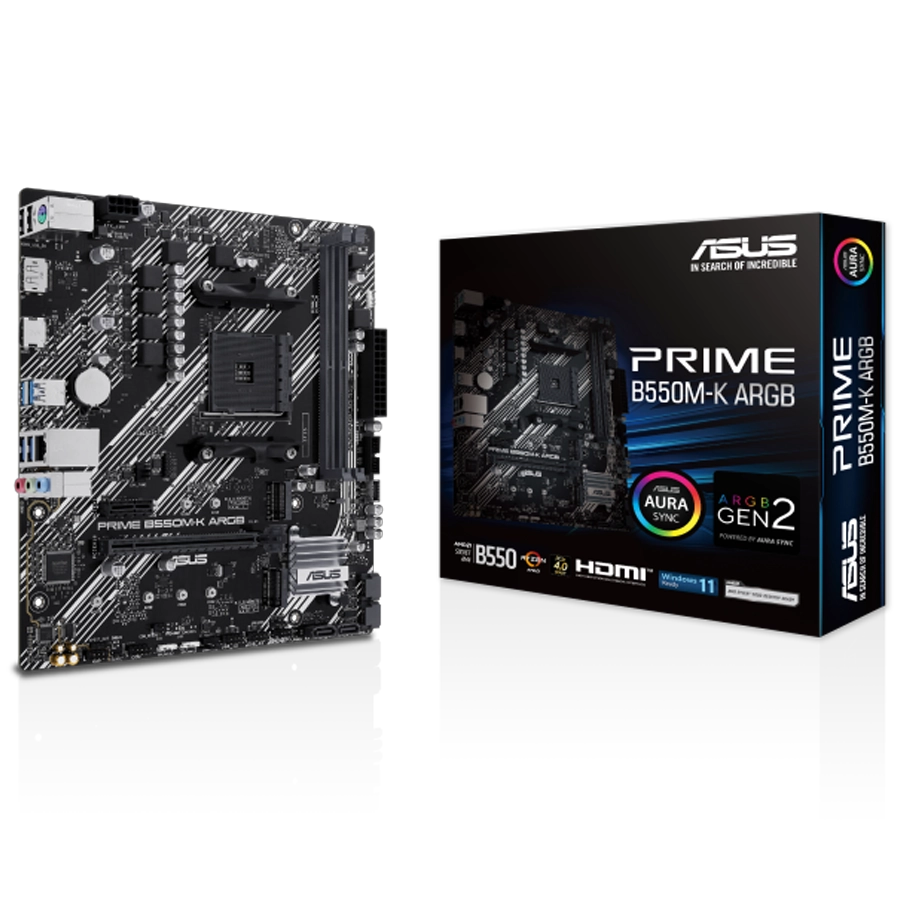 MOTHERBOARD ASUS PRIME B550M-K ARGB AMD AM4 MATX DDR4 PCIE 4.0 M.2 GEN4