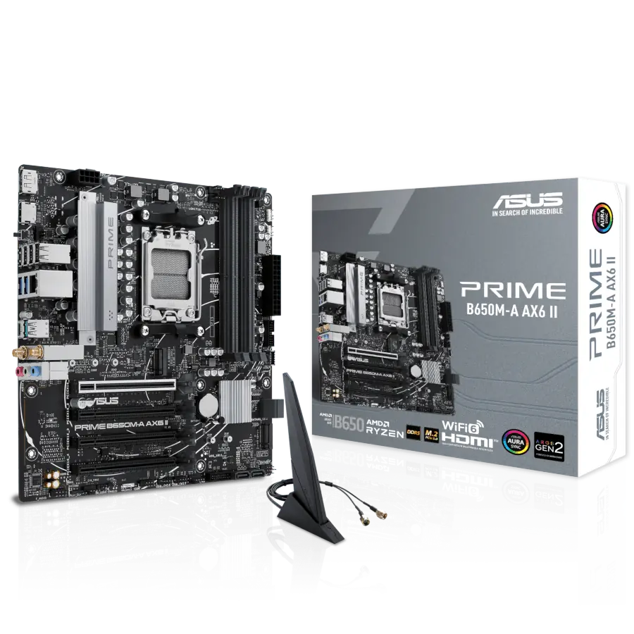 MOTHERBOARD ASUS PRIME B650M-A AX6 II AMD AM5 MATX WIFI DDR5 PCIE 4.0 M.2 GEN5