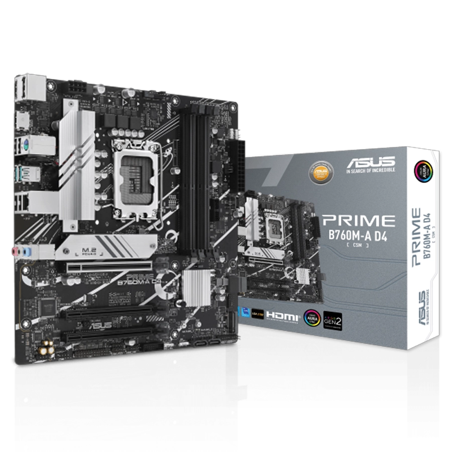 MOTHERBOARD ASUS PRIME B760M-A D4-CSM INTEL LGA1700 DDR4 PCIE 4.0 M.2 GEN4 LAN 2.5GB