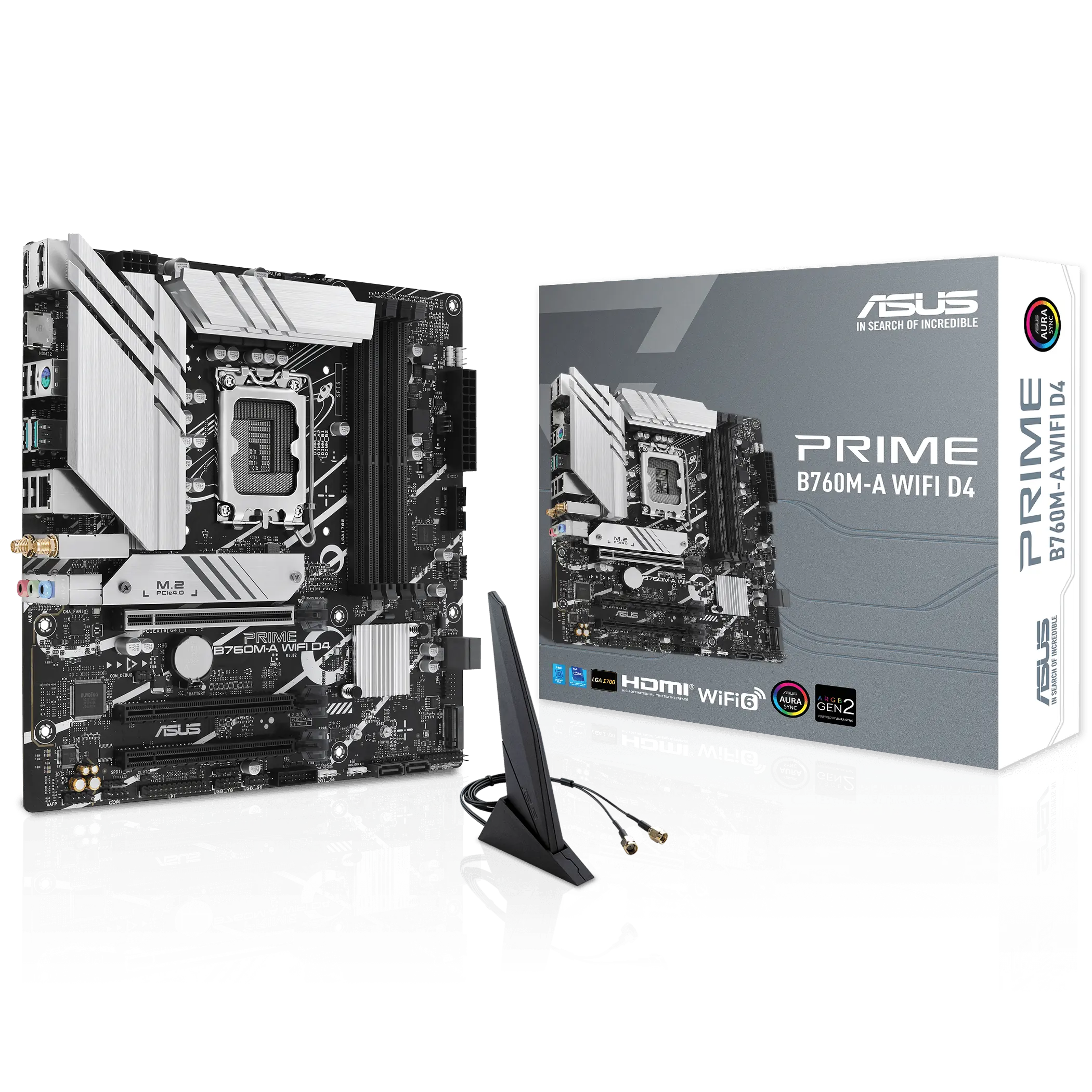 Motherboard ASUS PRIME B760M-A WIFI D4 mATX DDR4 PCIe 4.0 Wi-Fi 6 LAN 2.5Gb Intel LGA1700