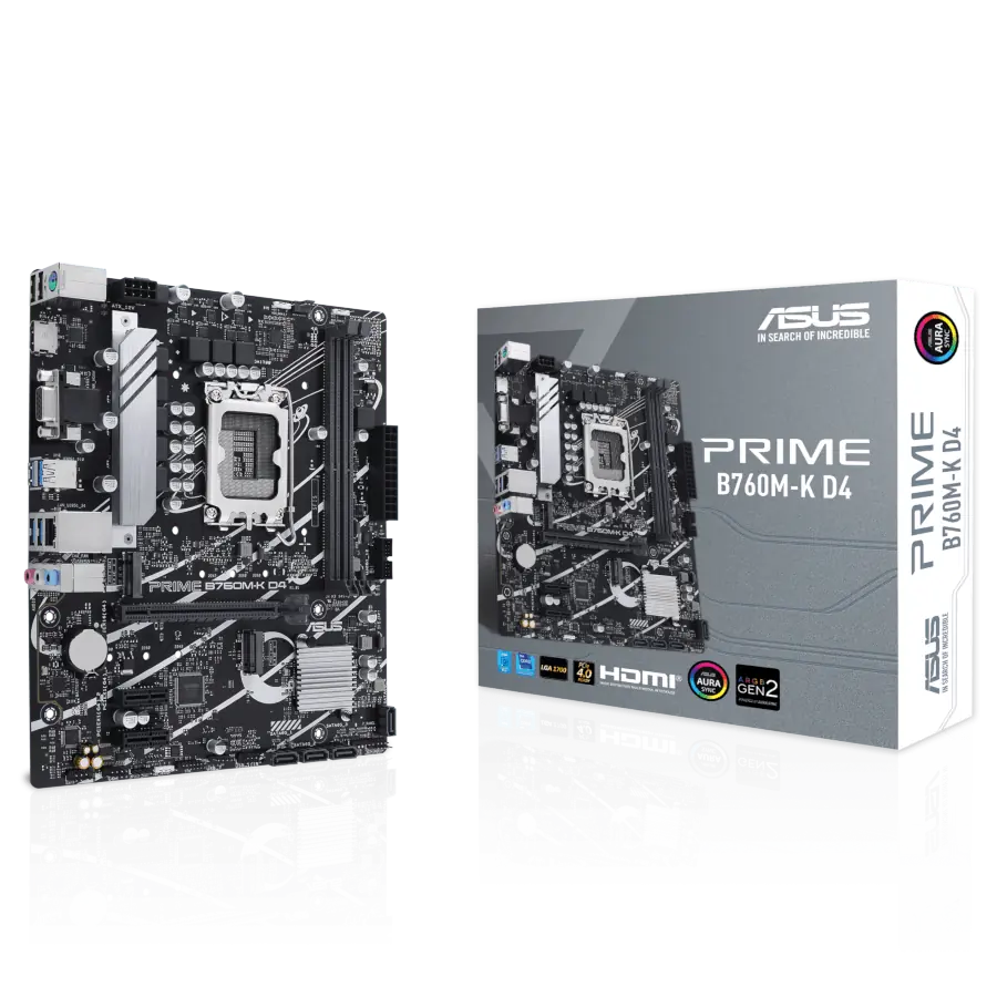 Motherboard ASUS PRIME B760M-K D4 Intel LGA1700 mATX DDR4 PCIe 4.0 M.2 Gen4 LAN 2.5Gb