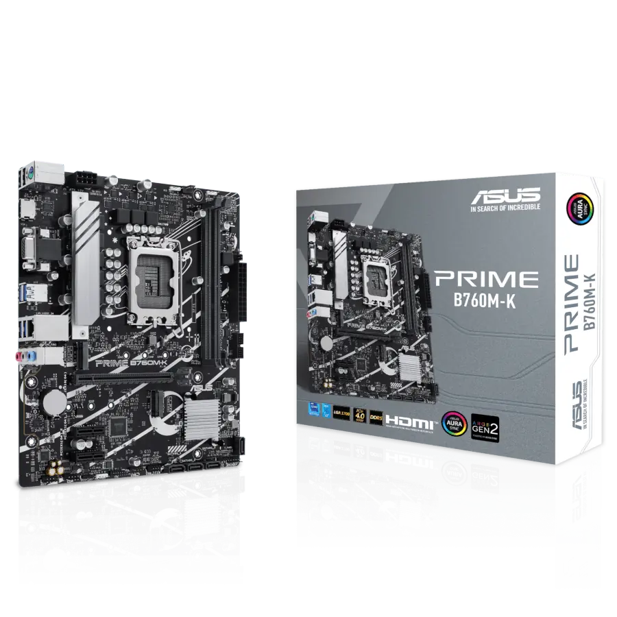 Motherboard ASUS PRIME B760M-K Intel LGA1700 mATX DDR5 PCIe 4.0 M.2 Gen4 2.5Gb