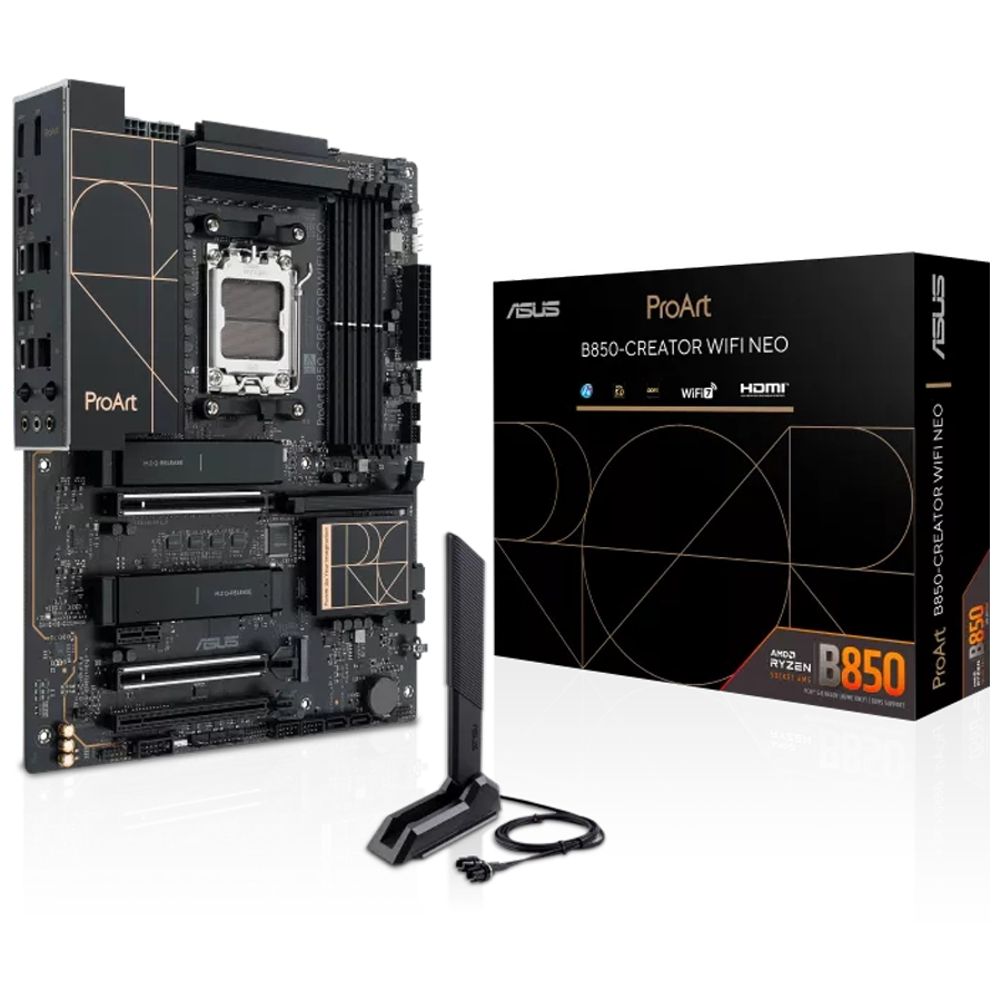 MOTHERBOARD ASUS PROART B850-CREATOR WIFI NEO AMD AM5 ATX DDR5 PCIE 5.0 M.2 GEN5 WIFI7 LAN 5GB