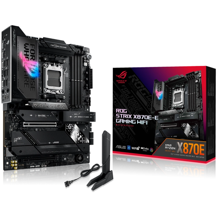 MOTHERBOARD ASUS ROG STRIX X870E-E GAMING WIFI AMD AM5 ATX DDR5 PCIE 5.0 M.2 GEN5 USB4 WIFI7 LAN 5GB