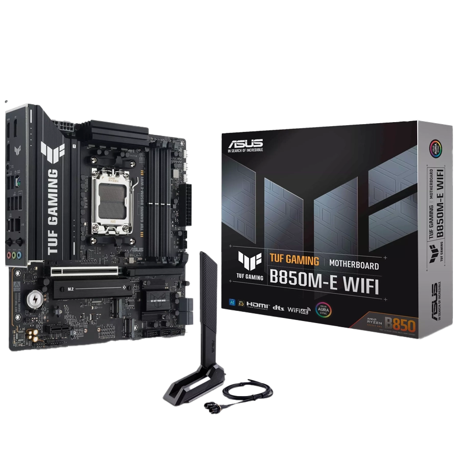 MOTHERBOARD ASUS TUF GAMING B850M-E WIFI AMD AM5 MATX DDR5 PCIE 5.0 M.2 GEN5 LAN 2.5GB WIFI6E