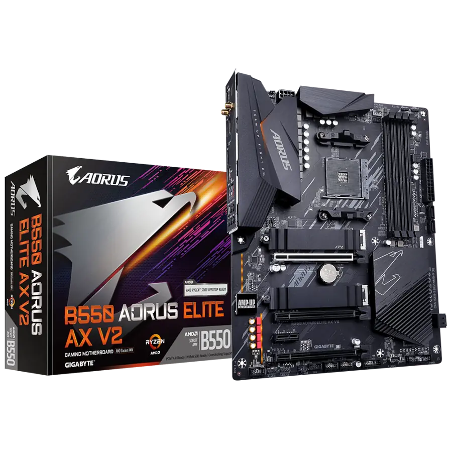 MOTHERBOARD GIGABYTE B550 AORUS ELITE AX V2 (REV. 1.5) ATX AMD AM4 WI-FI 6E LAN 2.5GB PCIE 4.0 RGB