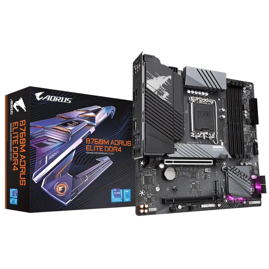 MOTHERBOARD GIGABYTE B760M AORUS ELITE DDR4 (REV. 1.2) INTEL LGA1700 MATX PCIE 4.0 2.5GB