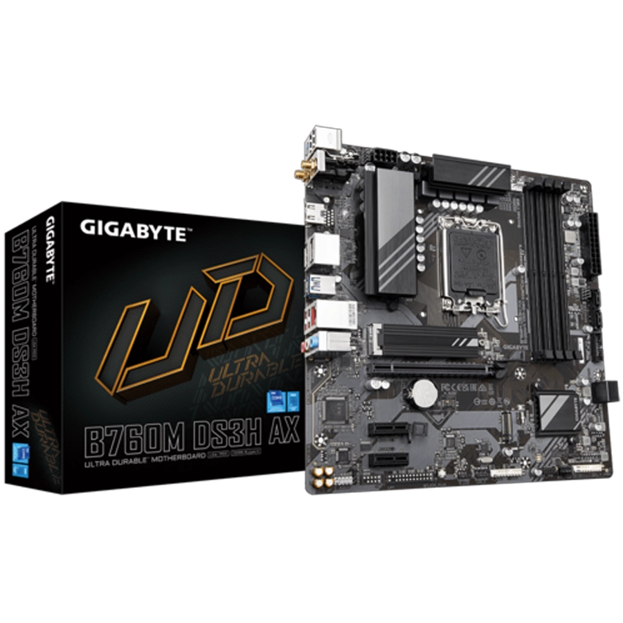 MOTHERBOARD GIGABYTE B760M DS3H AX REV. 1.3 INTEL LGA1700 MATX WIFI6E DDR5 PCIE 4.0 M.2 GEN4 2.5GBE