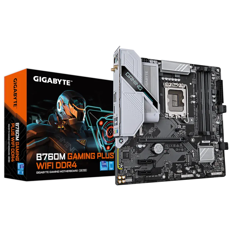 MOTHERBOARD GIGABYTE B760M GAMING PLUS WIFI DDR4 INTEL 1700 MATX PCIE 4.0